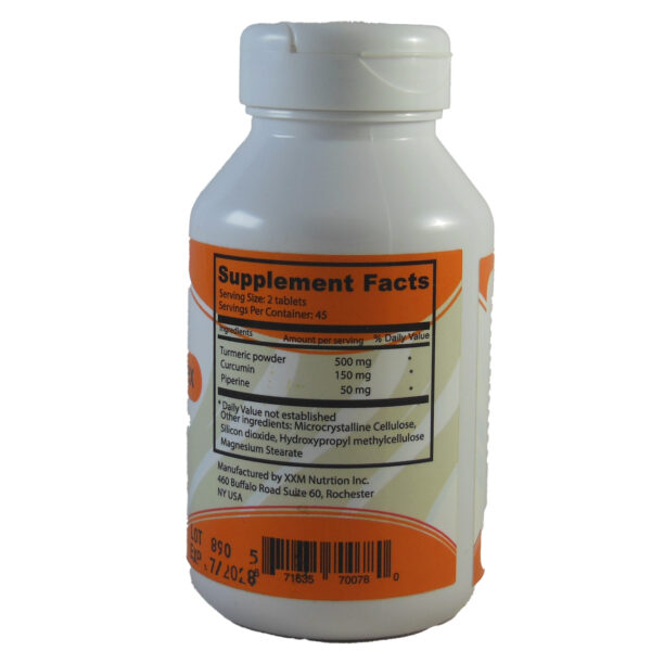 Curcumin with turmeric and peperine 90 tablets - Image 3