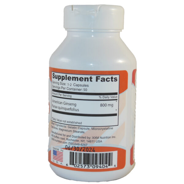 American ginseng (Panax quinquefolius) 100 capsules per bottle - Image 2