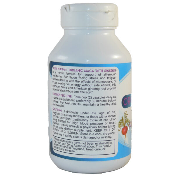 Purvian Maca (500mg) with American Ginseng (200 mg) 60 capsules per bottle - Image 2