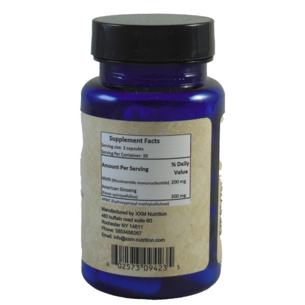 NMN (300 mg) with Ginseng (200 mg) 60 capsules per bottle - Image 3