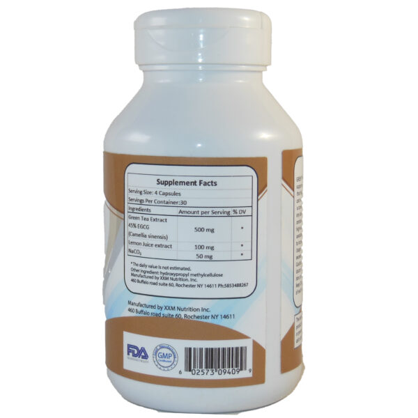 SlimCitrus: Green tea (500mg) and Lemon Juice extract (100 mg) 120 capsules/bottle - Image 3
